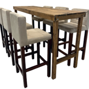 Periquera Madera Rustica Nogal para 6 personas